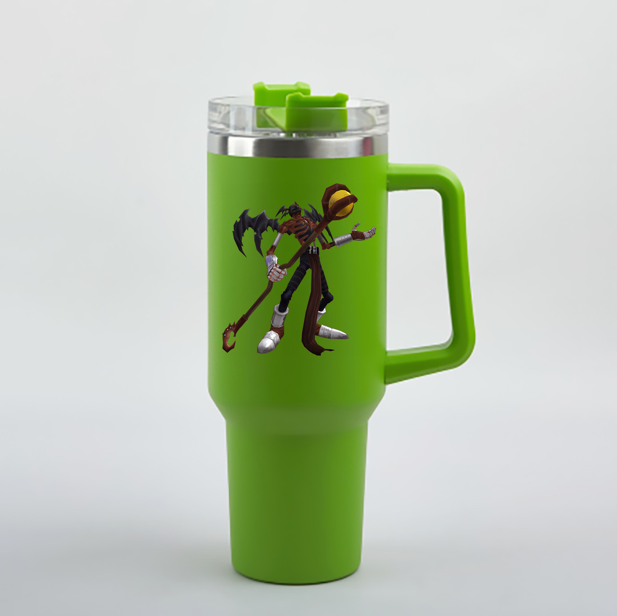 （画像用） Digimon デジタルモンスター/デジモン 1200mL車用タンブラー - クリスタルステッカー（プラスチックストロー付き）